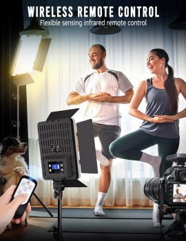 2-Pack Photography Lighting Kit, 36W Bi-Color Studio Lights 2700-6500K CRI 95+, Dimmable LED Video Light Kit with Remote Control & 72” Tripod Stand, Lighting for Video Recording/Photography