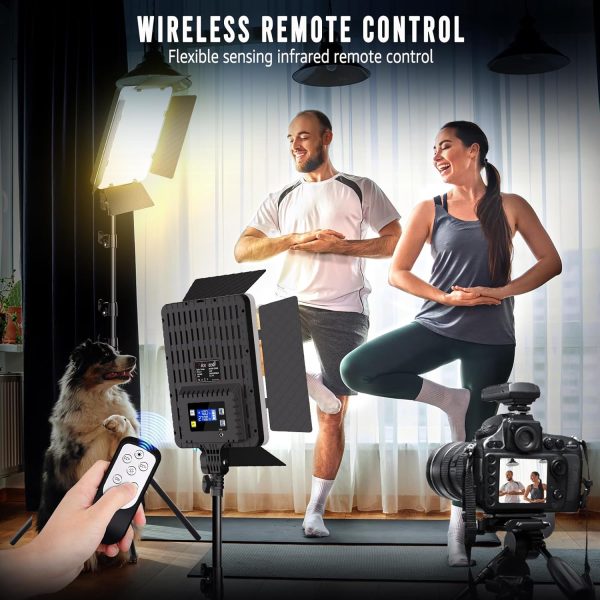 2-Pack Photography Lighting Kit, 36W Bi-Color Studio Lights 2700-6500K CRI 95+, Dimmable LED Video Light Kit with Remote Control & 72” Tripod Stand, Lighting for Video Recording/Photography - Image 2