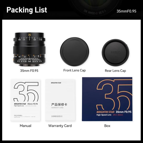 35mm F0.95 APS-C Manual Focus Prime Lens for Fujifilm XF-Mount Mirrorless Cameras, Large Aperture Fixed Lens, Fit for XT5, XT4, XT30, XPRO3/1, XT200, XS10, XA7, XE4, XH1(Black) - Image 8
