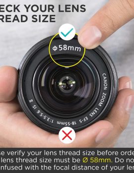 Altura Photo 58MM 0.35x Fisheye Wide Angle Lens (w/Macro Portion) for DSLR Cameras EOS Rebel 70D 77D 80D 90D T8i T7 T7i T6i T6s T6 T5i T5 T4i T3i T100 SL1 SL2 SL3