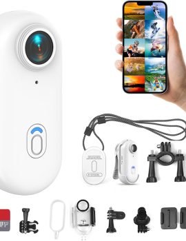 H8 64GB 4K Thumb Action Camera, Mini Body Cameras, Wearable Pocket Vlogging Camera, Multiple Accessory Mount Anywhere Small Portable Hands-Free Helmet Cam for Work, Cycling, Travel, Pet Walking