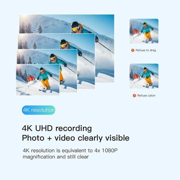 H8 64GB 4K Thumb Action Camera, Mini Body Cameras, Wearable Pocket Vlogging Camera, Multiple Accessory Mount Anywhere Small Portable Hands-Free Helmet Cam for Work, Cycling, Travel, Pet Walking - Image 3