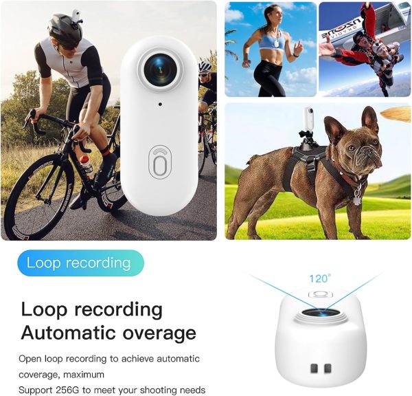 H8 64GB 4K Thumb Action Camera, Mini Body Cameras, Wearable Pocket Vlogging Camera, Multiple Accessory Mount Anywhere Small Portable Hands-Free Helmet Cam for Work, Cycling, Travel, Pet Walking - Image 6
