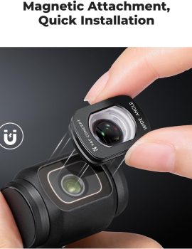 K&F Concept Wide-Angle Lens Compatible with DJI Osmo Pocket 3, Magnetic Attach/Multi-Coated/Optical Glass