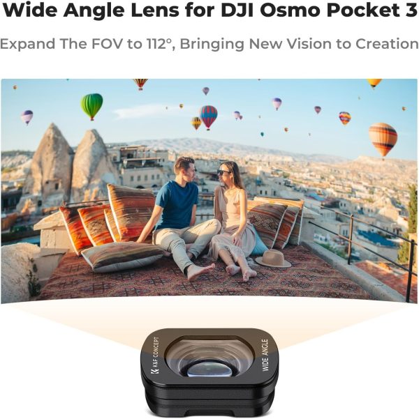 K&F Concept Wide-Angle Lens Compatible with DJI Osmo Pocket 3, Magnetic Attach/Multi-Coated/Optical Glass - Image 3