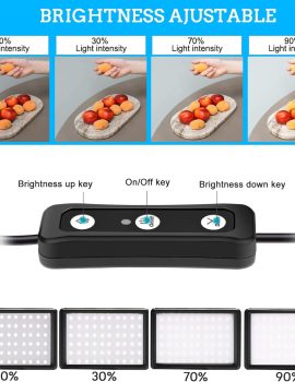 LED Photo Video Light 2-Pack, Ci-Fotto Dimmable 5600K USB LED Continuous Light Photography Light with Tripods and Color Filters for Photo Studios, YouTube, TikTok, Video Recording, Game Streaming